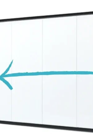 Direct Beschikbaar Glazen Schuifwand Vaste Handgreep Links 372 x 224 cm